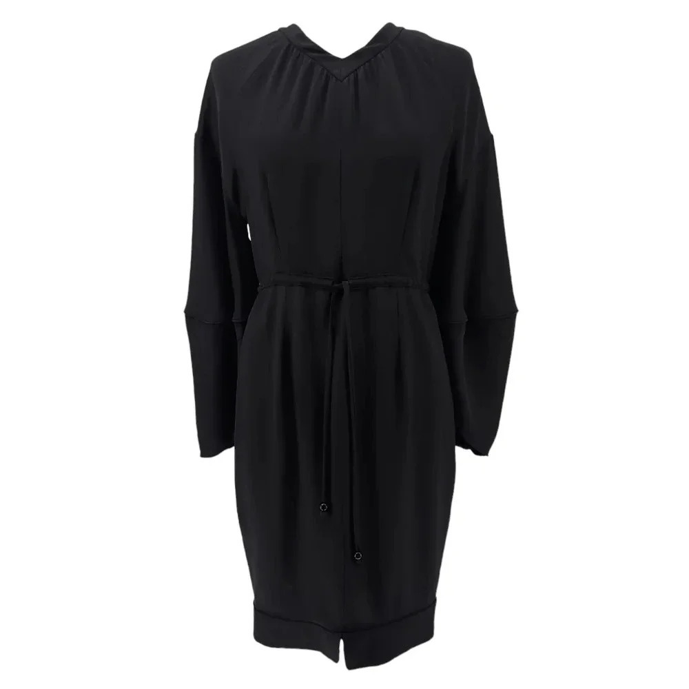 Fendi Vneck Drawstring Waist Knee Length Dress